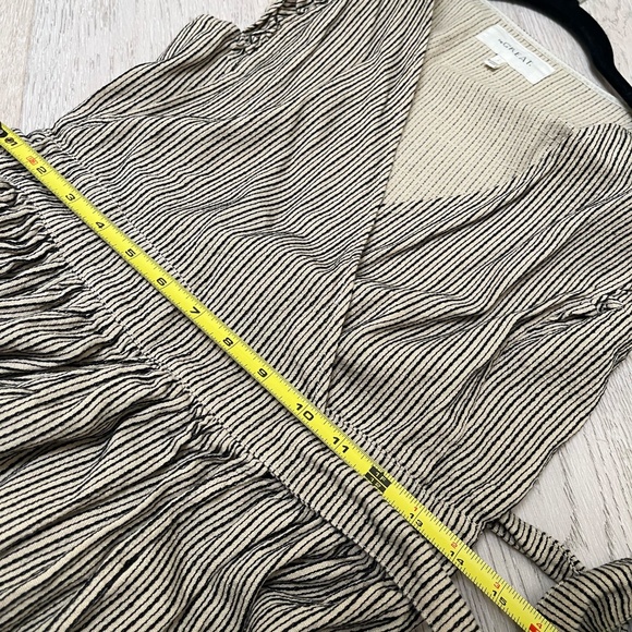 The GREAT. Spree Frontier Stripe DRESS Prairie Cottagecore Flutter Wrap Maxi - Picture 6 of 7